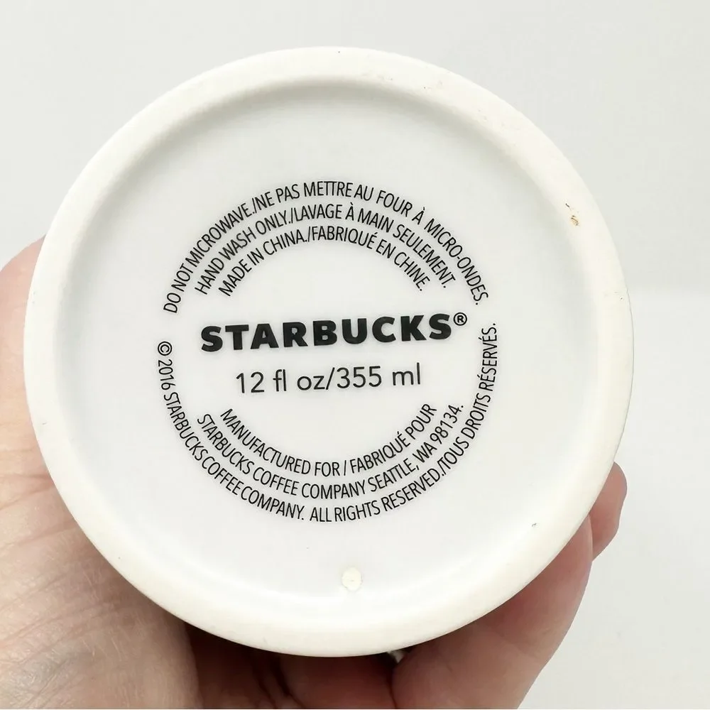 2016 STARBUCKS ICONIC CERAMIC MERMAID TRAVEL TUMBLER‎ WITH ORDER DETAILS